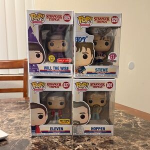 Funko Stranger Things Collectible Vinyl Figures (Will, Hopper, Eleven, Steve)